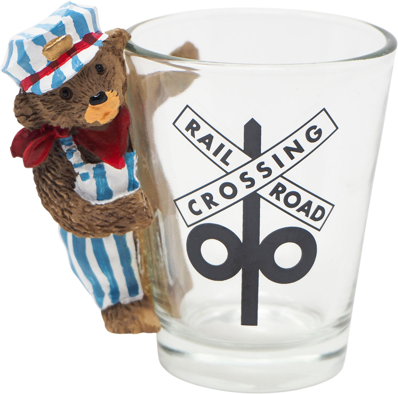 Railroad Crossing/Engineer Bear Shot Glass