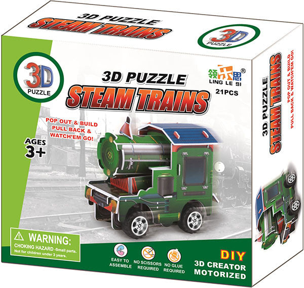 Pull-Back 3D Train Puzzle