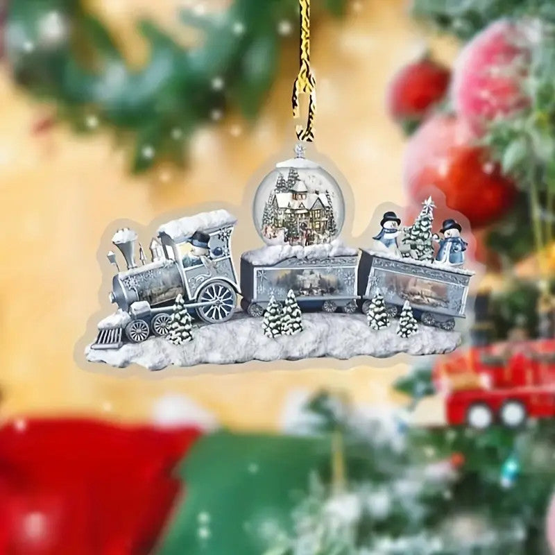Acrylic Christmas Train Ornament