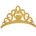 Princess Glitter Tiaras With Ribbon 8ct 
