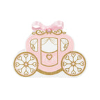 Pink And Gold Princess Carriage Favor Boxes 8ct