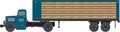 HO Scale White WC22 Tractor with Flatbed Trailer - Peoples Beer - Assembled