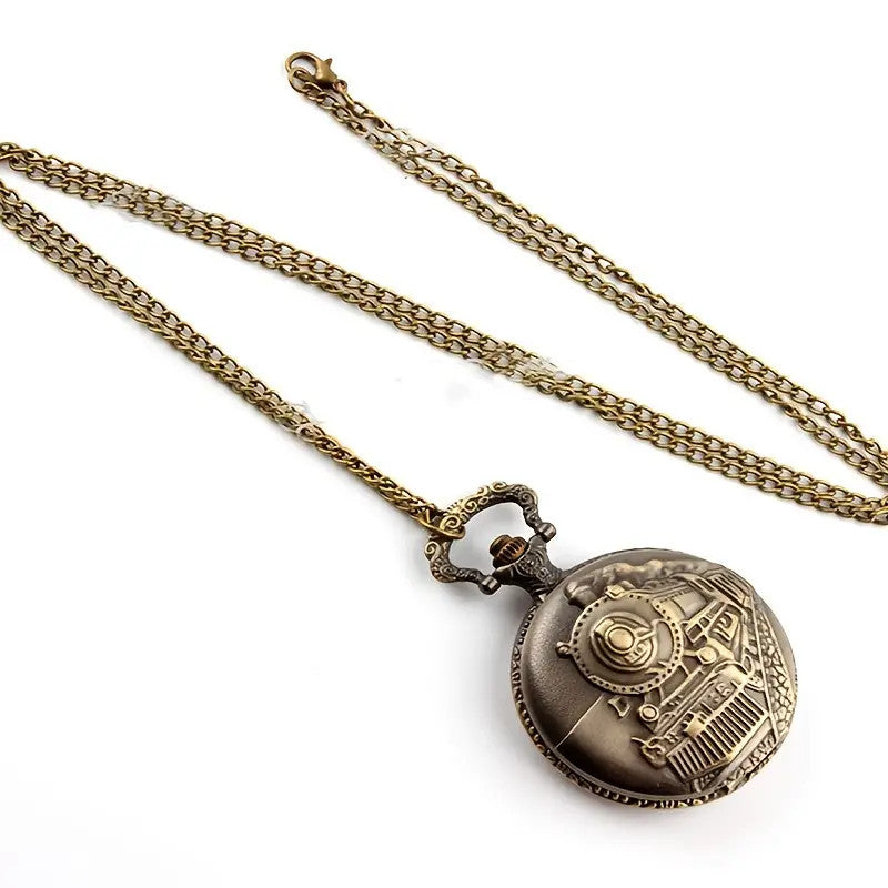 Retro Style Train  Pocket Watch