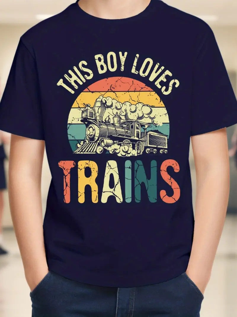 This Boy Loves Trains Shirt 3T-4T