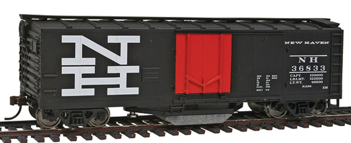40' Plug-Door Track Cleaning Boxcar - Ready to Run -- New Haven (black, orange; Large NH Logo)