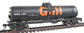40' Tank Car - Ready to Run -- Gulf Oil Company (black, orange; Billboard Lettering)