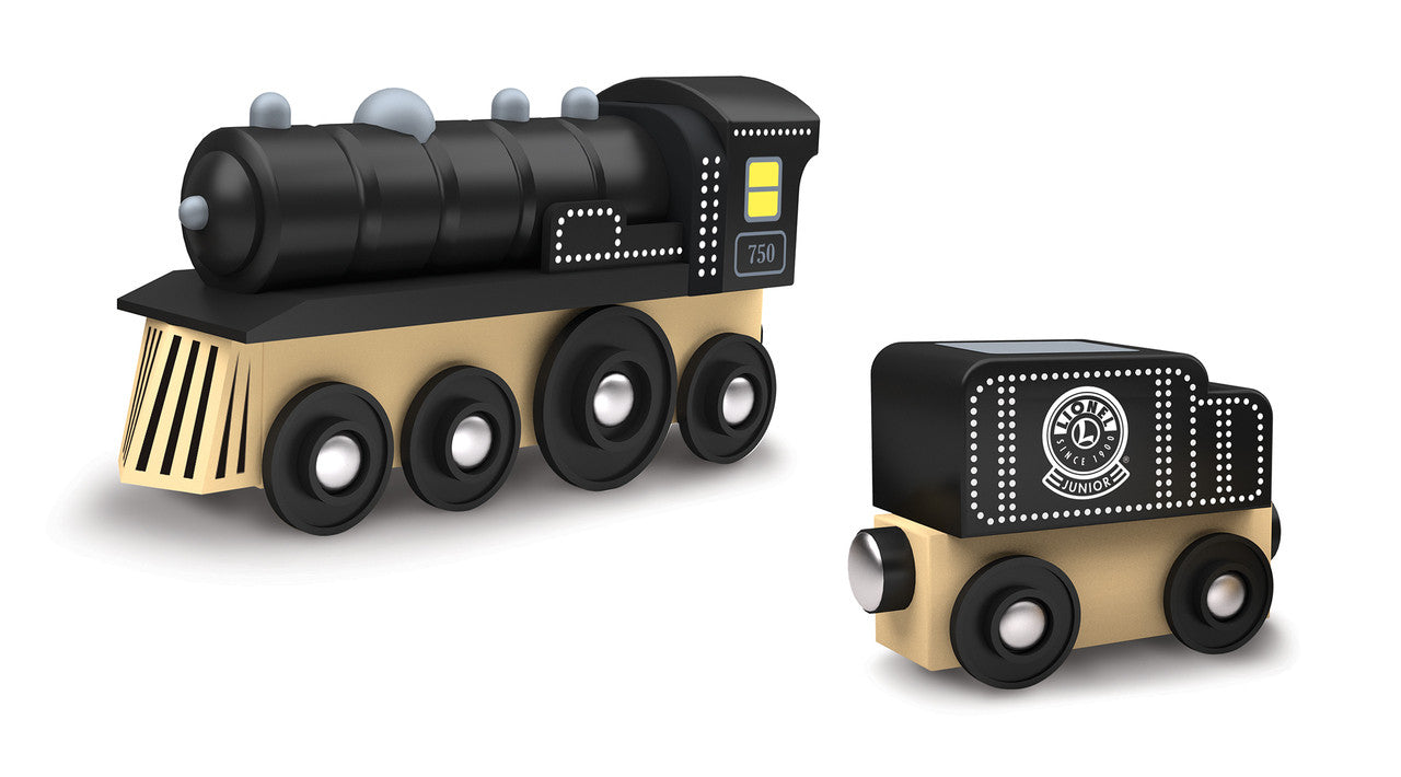 Lionel Collector's Steam Engine & Coal Car Wood Train Set
