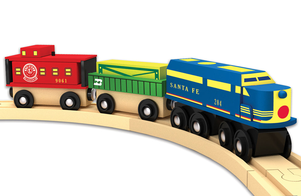 Lionel Santa Fe Engine and Cargo Wood Train Set