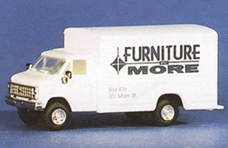 HO Scale Chevrolet 1-Ton Delivery Vans - Furniture & More (white, black)