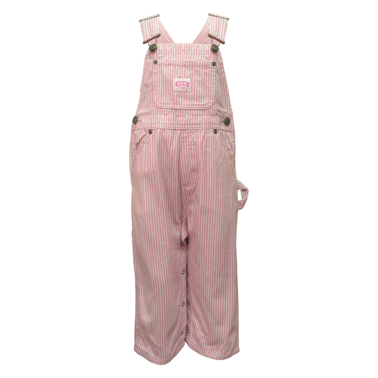Key Kid's Pink Stripe Bib Overall Size 7