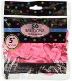  5" Pink Plain Latex Balloon 50ct