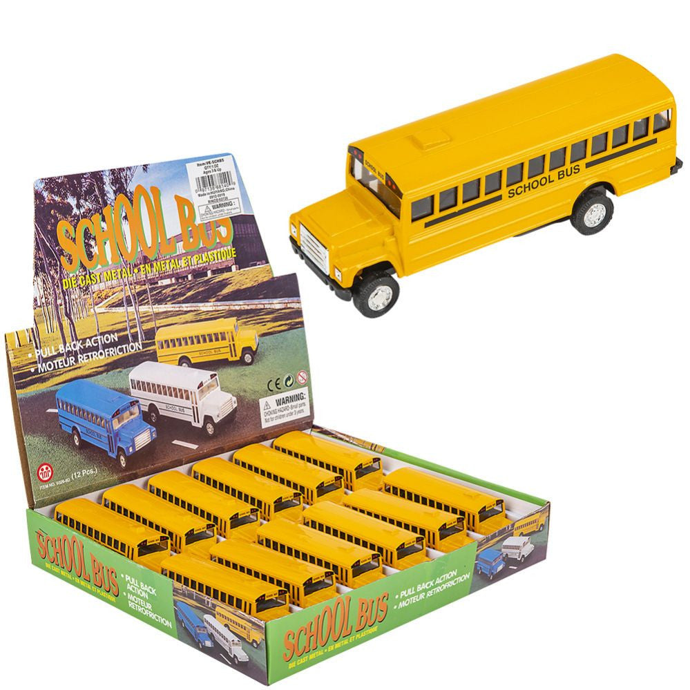 5" Die-Cast Pull Back School Bus 1pc