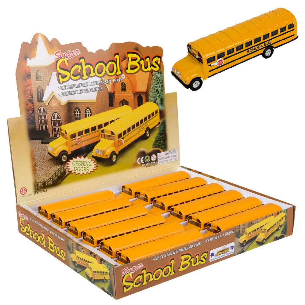 7" Die-Cast Pull Back School Bus 1pc