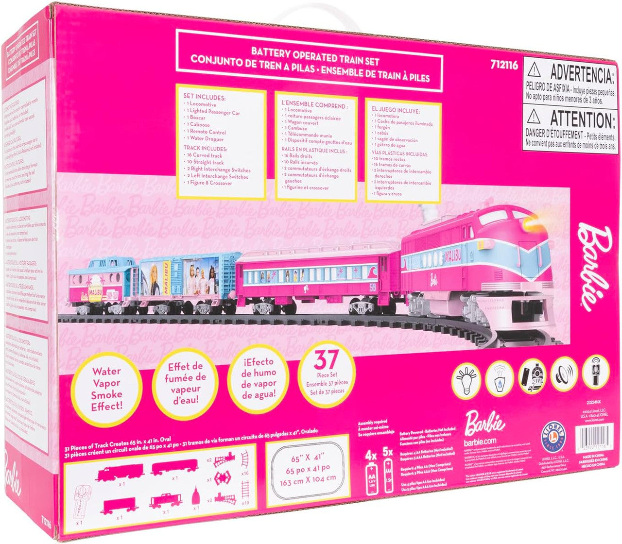 Barbie Malibu Express Battery Operated O-Gauge Train Set
