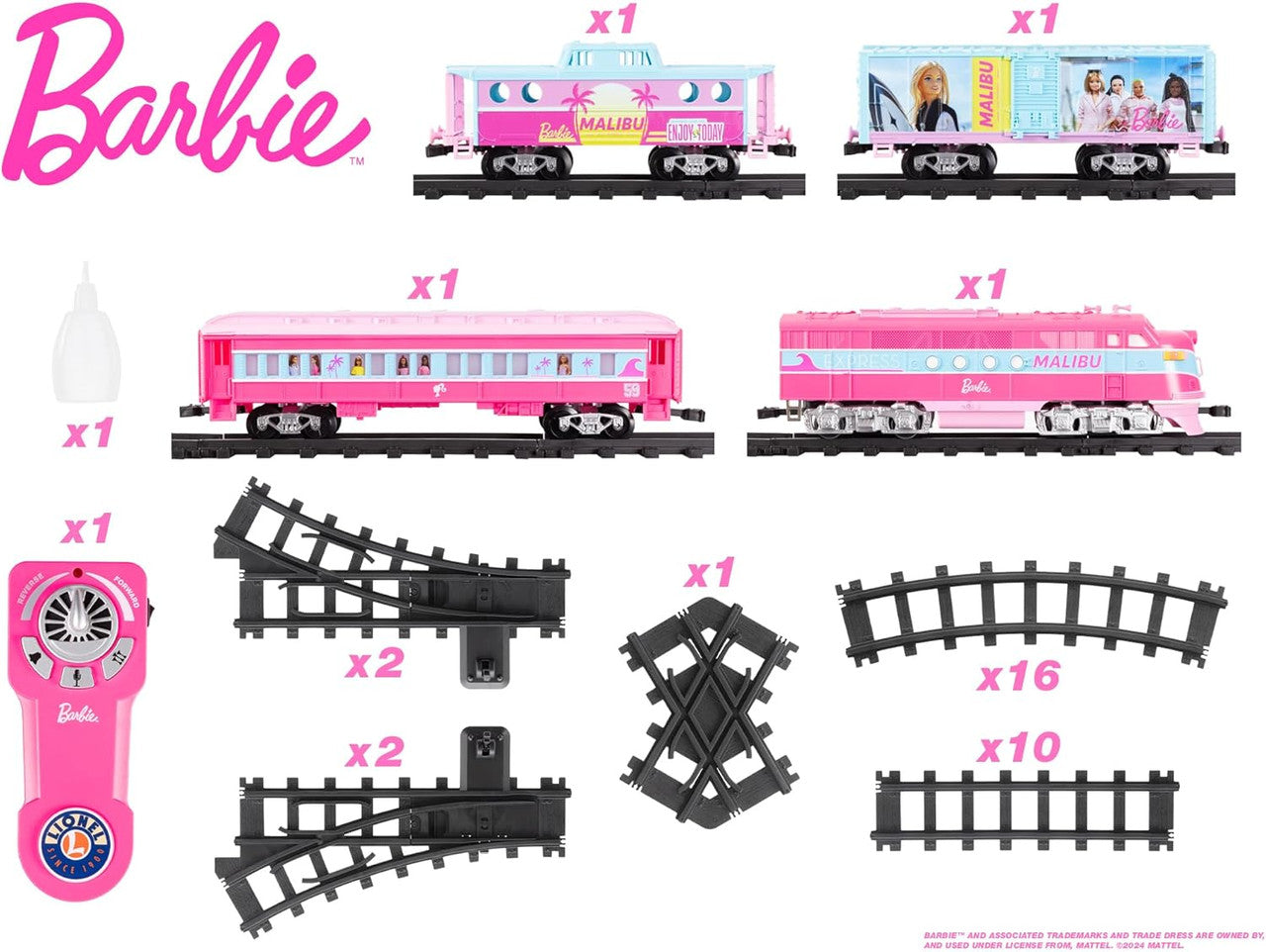 Barbie Malibu Express Battery Operated O-Gauge Train Set