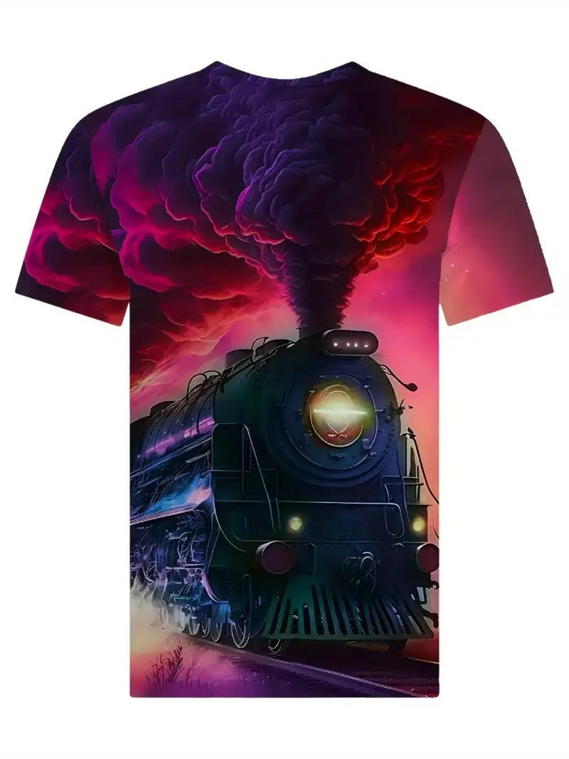 Vibrant 3D Train Shirt Size 5-6