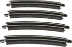 Bachmann Trains - Snap-Fit E-Z TRACK 22” RADIUS CURVED TRACK (4/card) - STEEL ALLOY Rail With Black Roadbed - HO Scale