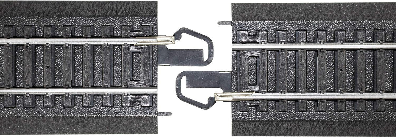 Bachmann Trains - Snap-Fit E-Z TRACK 9” STRAIGHT TRACK (4/card) - STEEL ALLOY Rail With Black Roadbed - HO Scale 