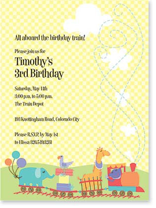 Animal Zoo Express Invitation Cards