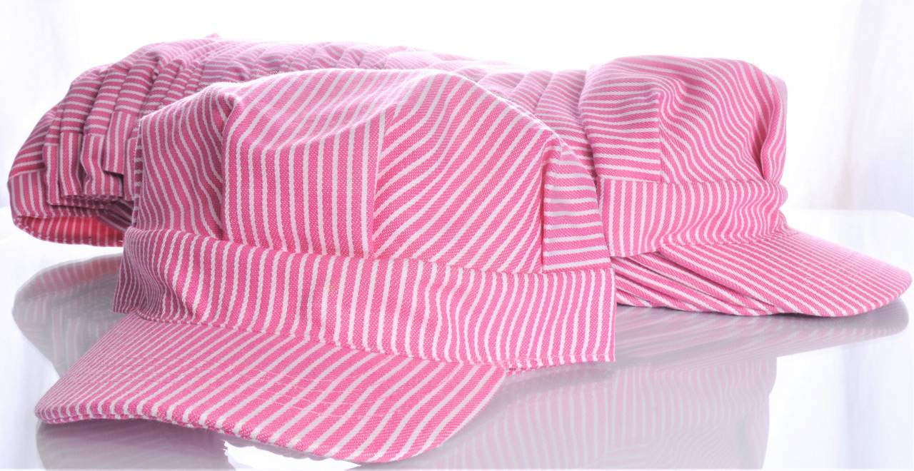 Girls Striped Engineer Hat (PINK) Pack of 25