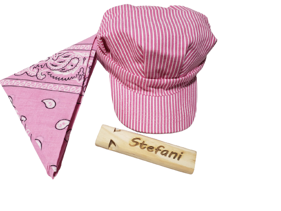 Girl's Junior Railroad Engineer Kit With Personalized 2 Tone Wooden Whistle