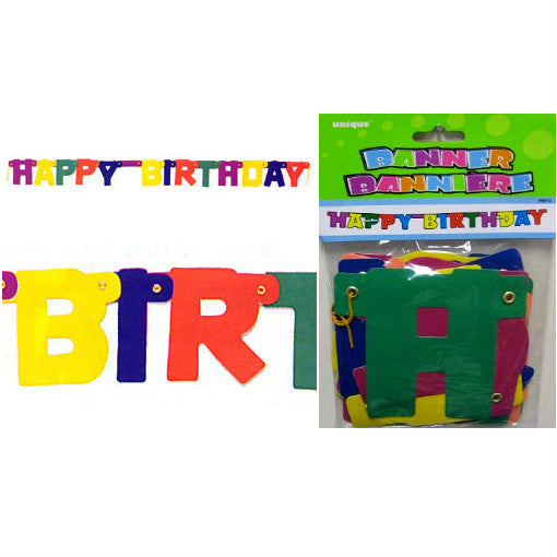 Multi-Color Happy Birthday Jointed Banner