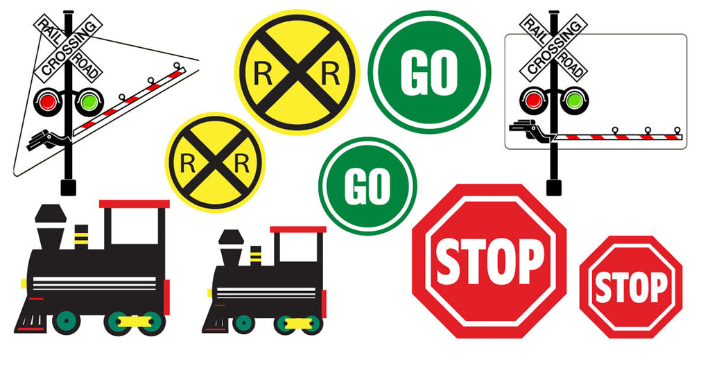 Railroad Crossing Train Party Decorative Cutouts