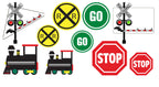Railroad Crossing Train Party Decorative Cutouts