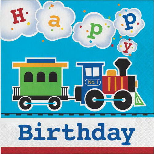 All Aboard Train Party Luncheon Napkins (16 ct)