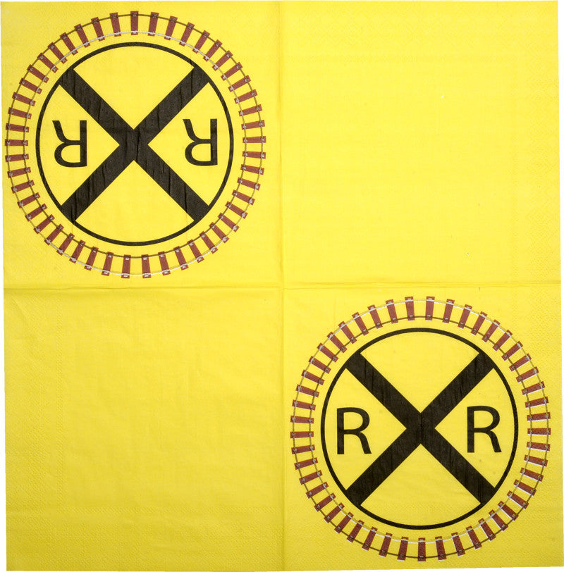 Railroad Crossing Train Party Luncheon Napkins (unFolded)