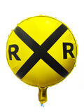 Railroad Crossing Sign Foil Balloon