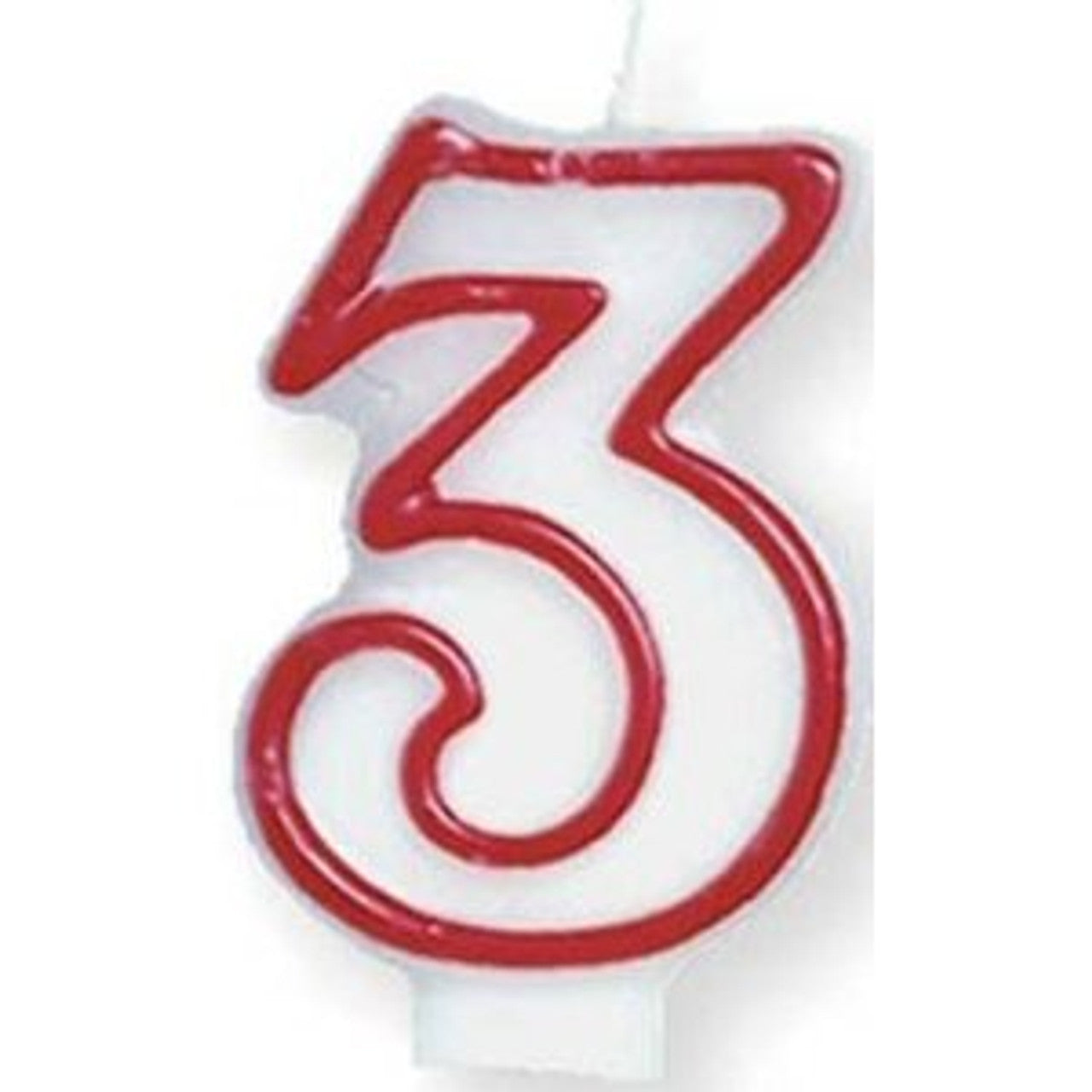 Number 3 (3rd) Birthday Candle