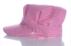 Girls Striped Engineer Hat (Pink) Side
