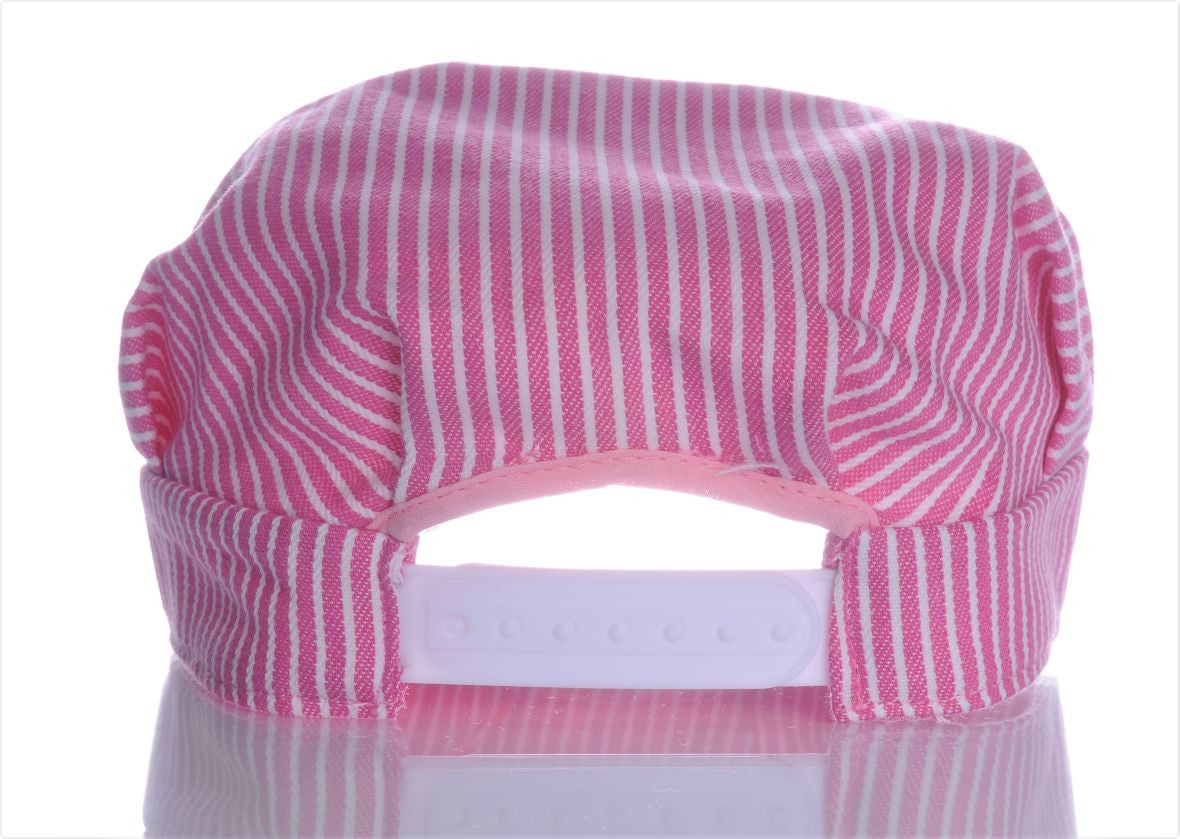 Girls Striped Engineer Hat (PINK)