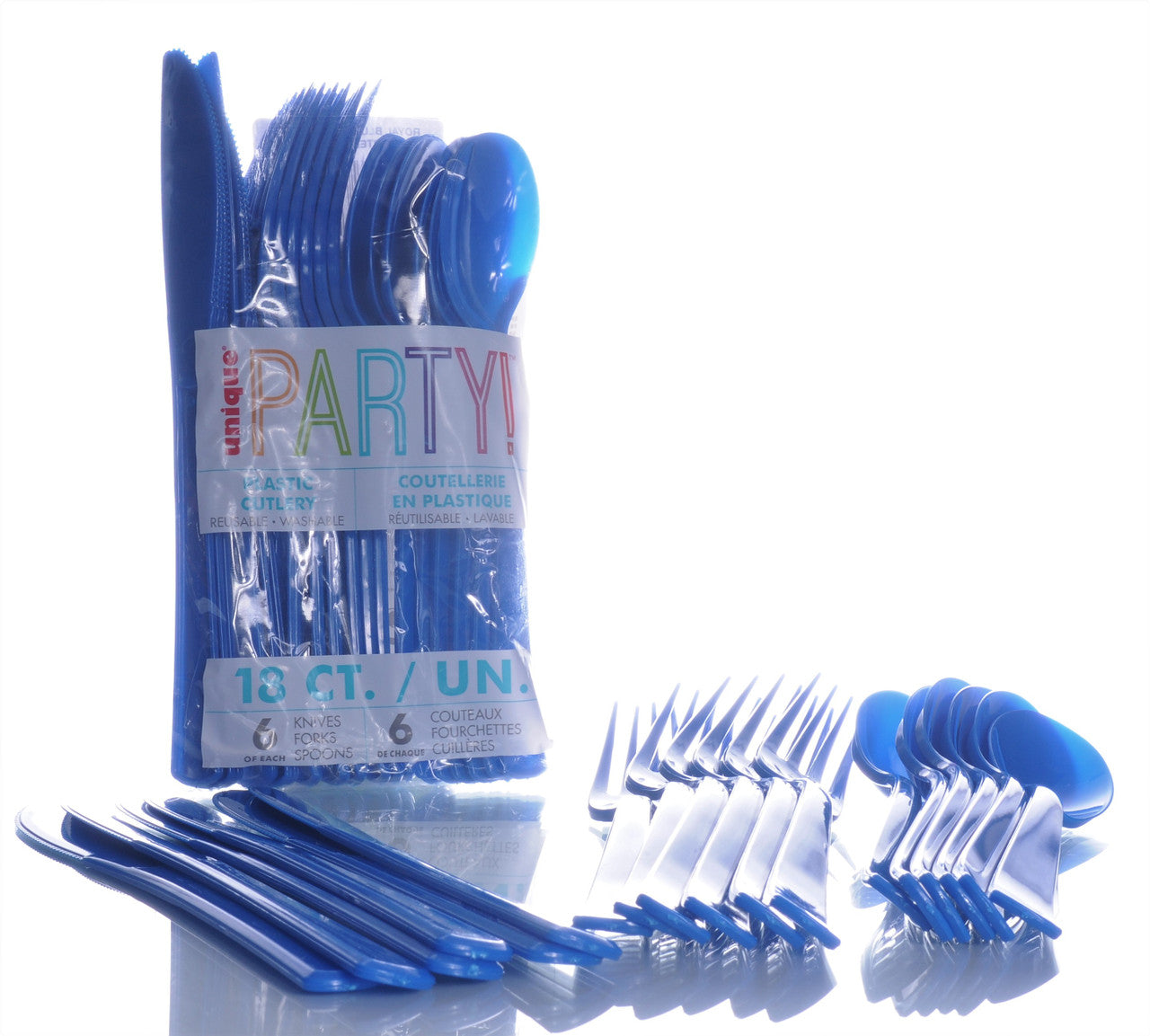 Royal Blue Plastic Cutlery Set ( 18 ct.)