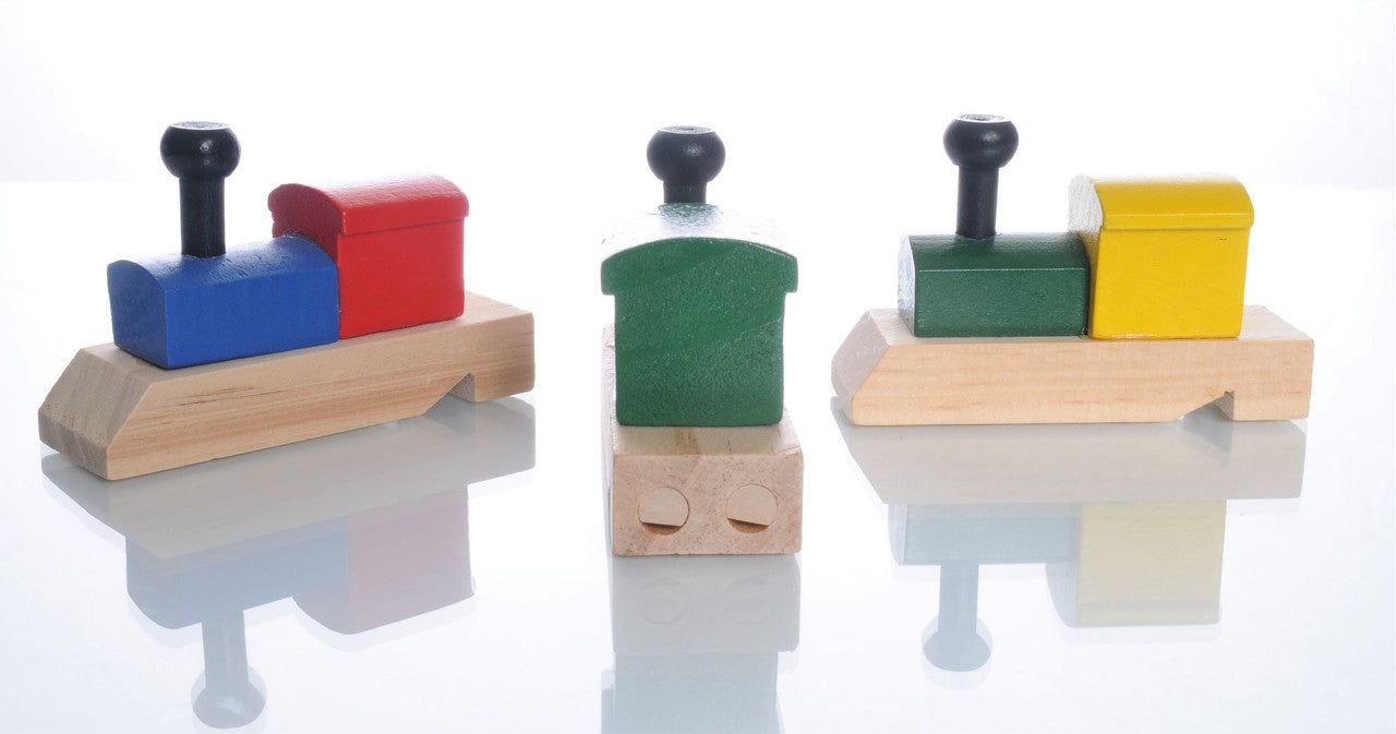 Locomotive Shaped Colorful Wooden Train Whistle (1 ct)