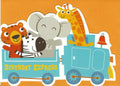 Animal Train Die-Cut Greeting Card