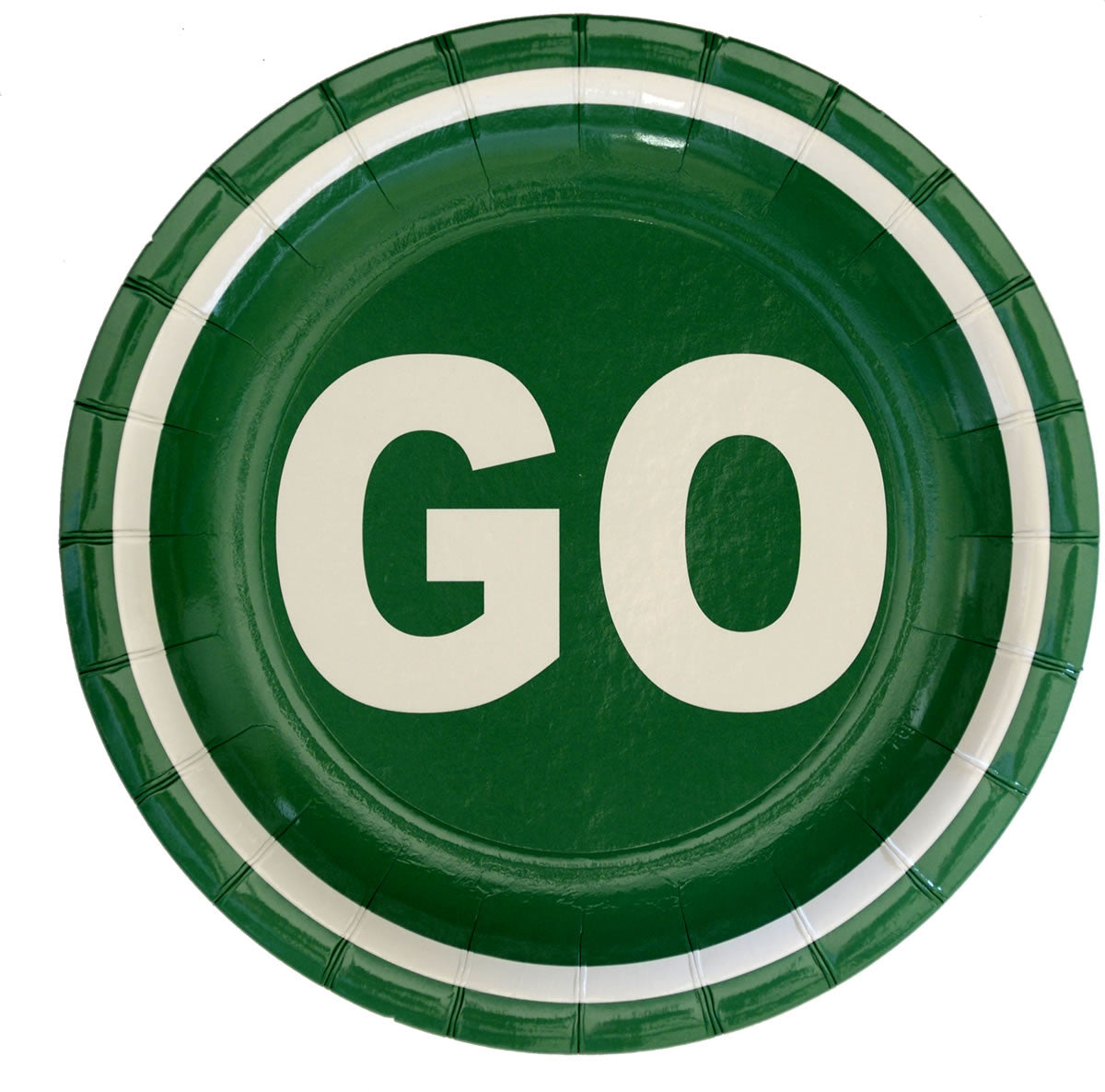 GO Sign Round Shaped Dessert Plates (8 ct)