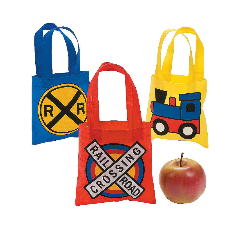 Train Party Mini Tote Bags