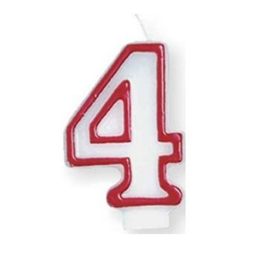 Number 4 (4th) Birthday Candle