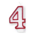 Number 4 (4th) Birthday Candle
