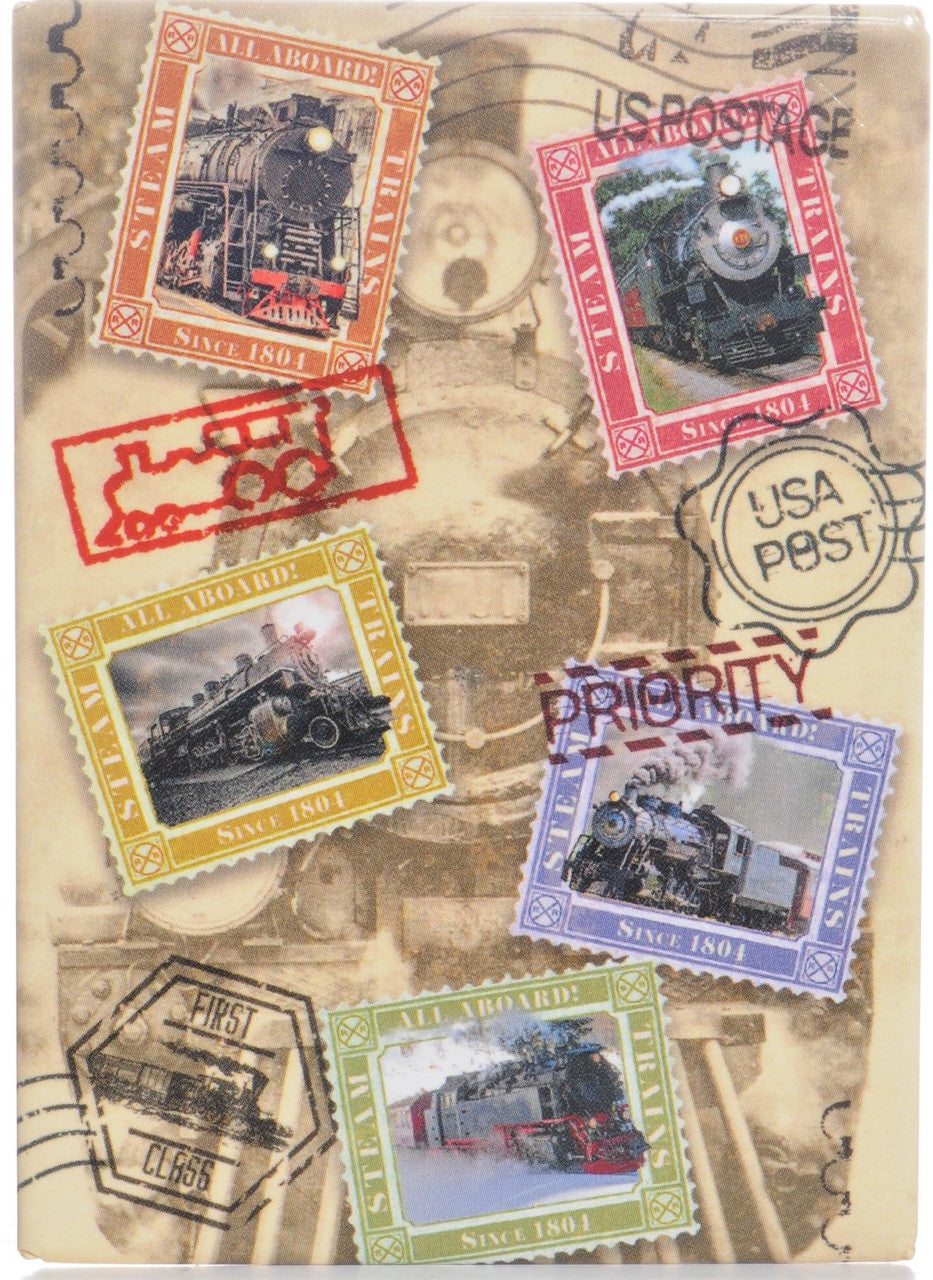 U.S. Passport Postage Stamp  Train Icon Magnet