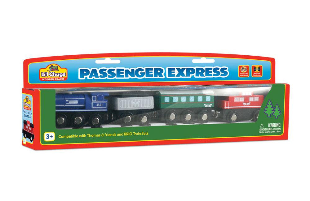 Lil Chugs - Wooden Passenger Express Train Set 4pc