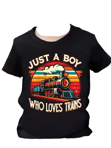 Just A Boy Who Loves Trains Shirt  2T
