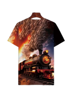Vintage Steam Train Design Shirt Size 5-6