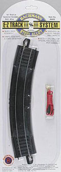 Curved Track w/Steel Rail & Black Roadbed - E-Z Track(R) -- 18" Radius Curve w/Rerailer & Terminals