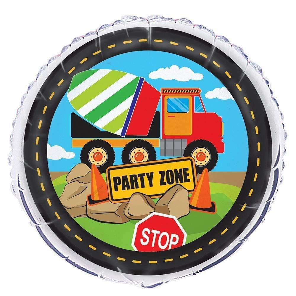 Construction Party Zone 18″Foil Helium Balloon