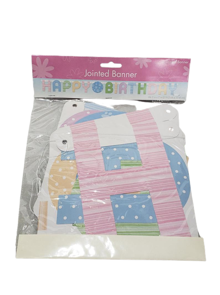Pet Party Paw Print "Happy Birthday" Jointed Banner
