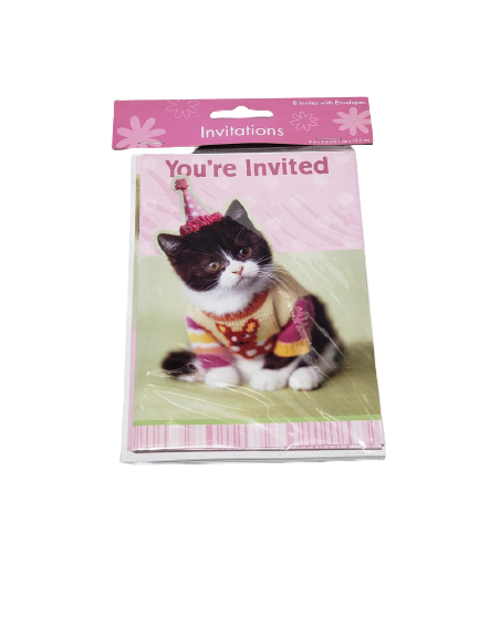 Pet Party Cat Invites (8ct)