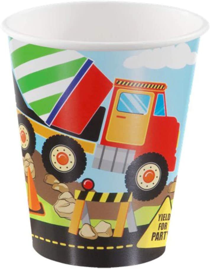 9oz Construction Truck Birthday Party Cups (8ct)